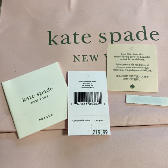 Brand new navy kate spade wallet with polka dots - Picture 3 of 5